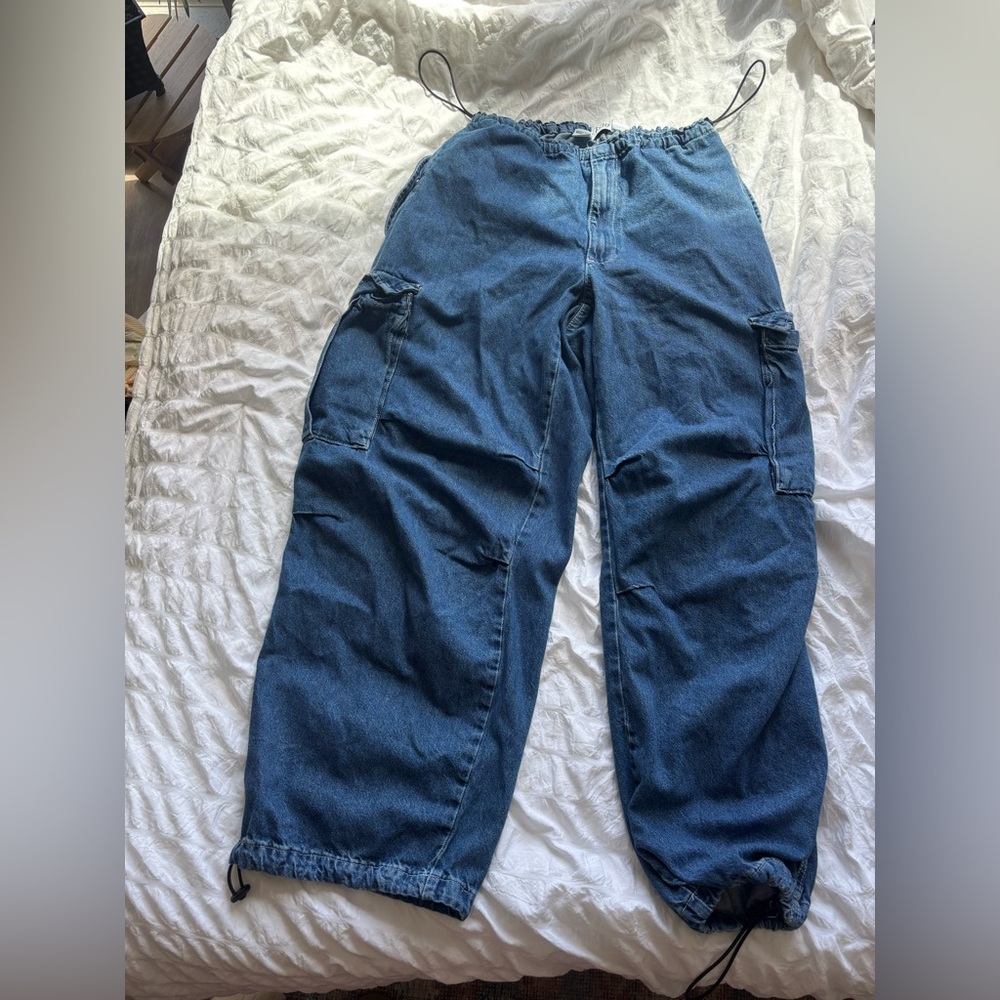 BDG Light Blue Denim Baggy Tech Cargo Pants